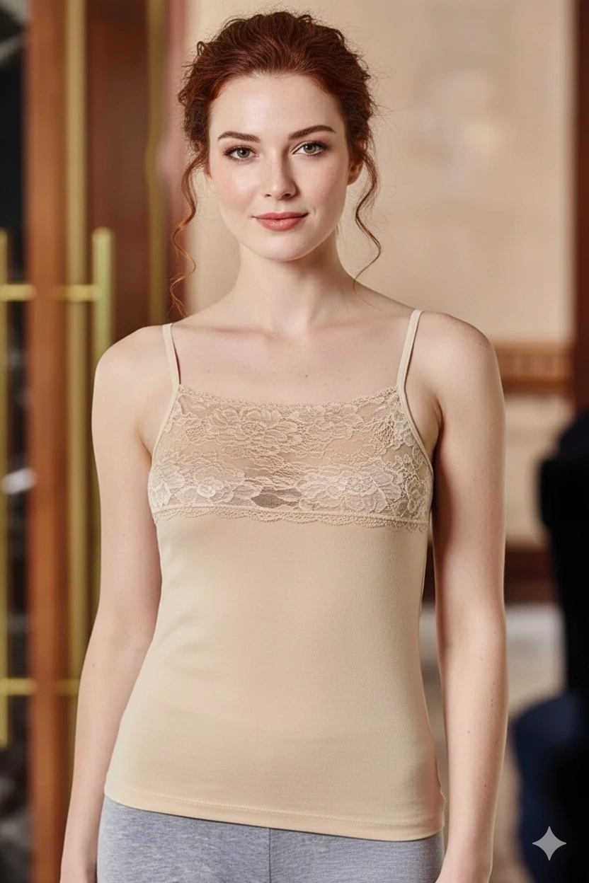 Berrak Kadın Dantelli İp Askılı Atlet 2046