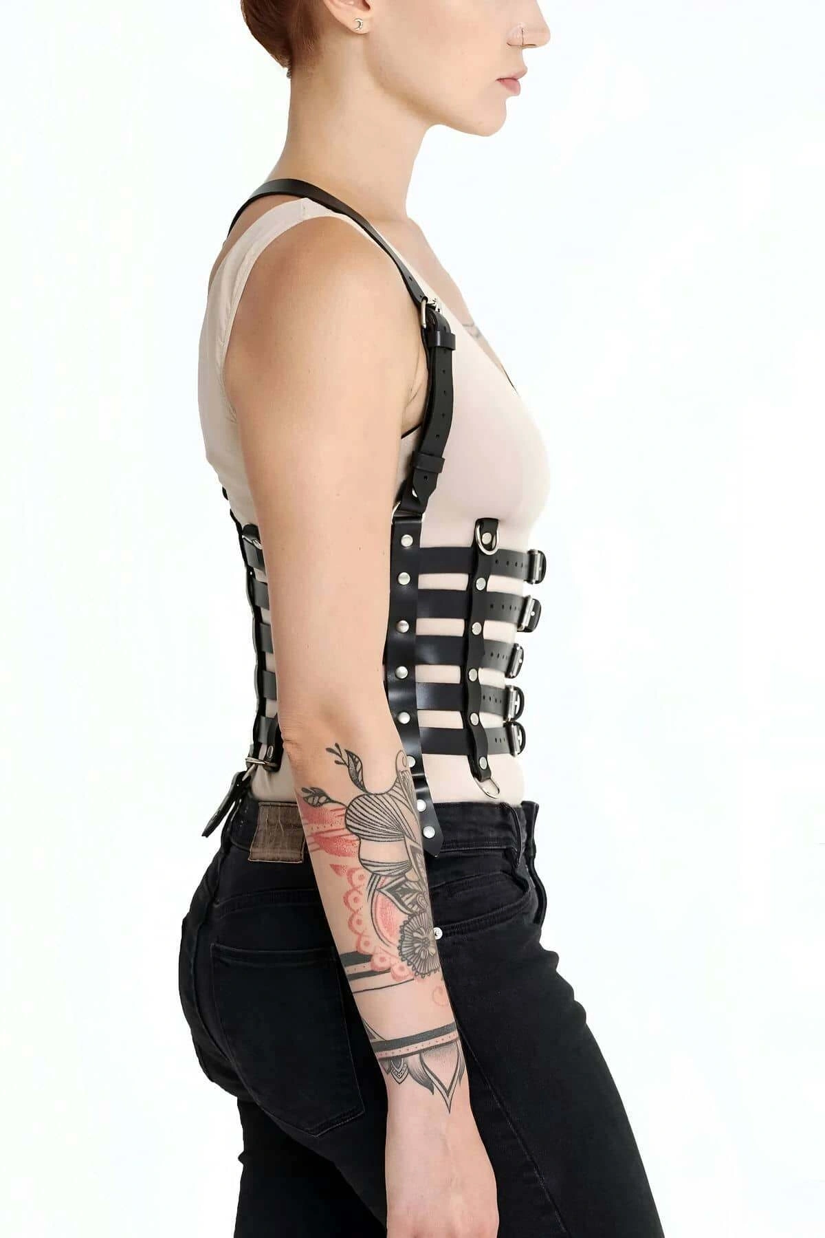 Beşli Bağlamalı Deri Göğüs Harness - Brf630