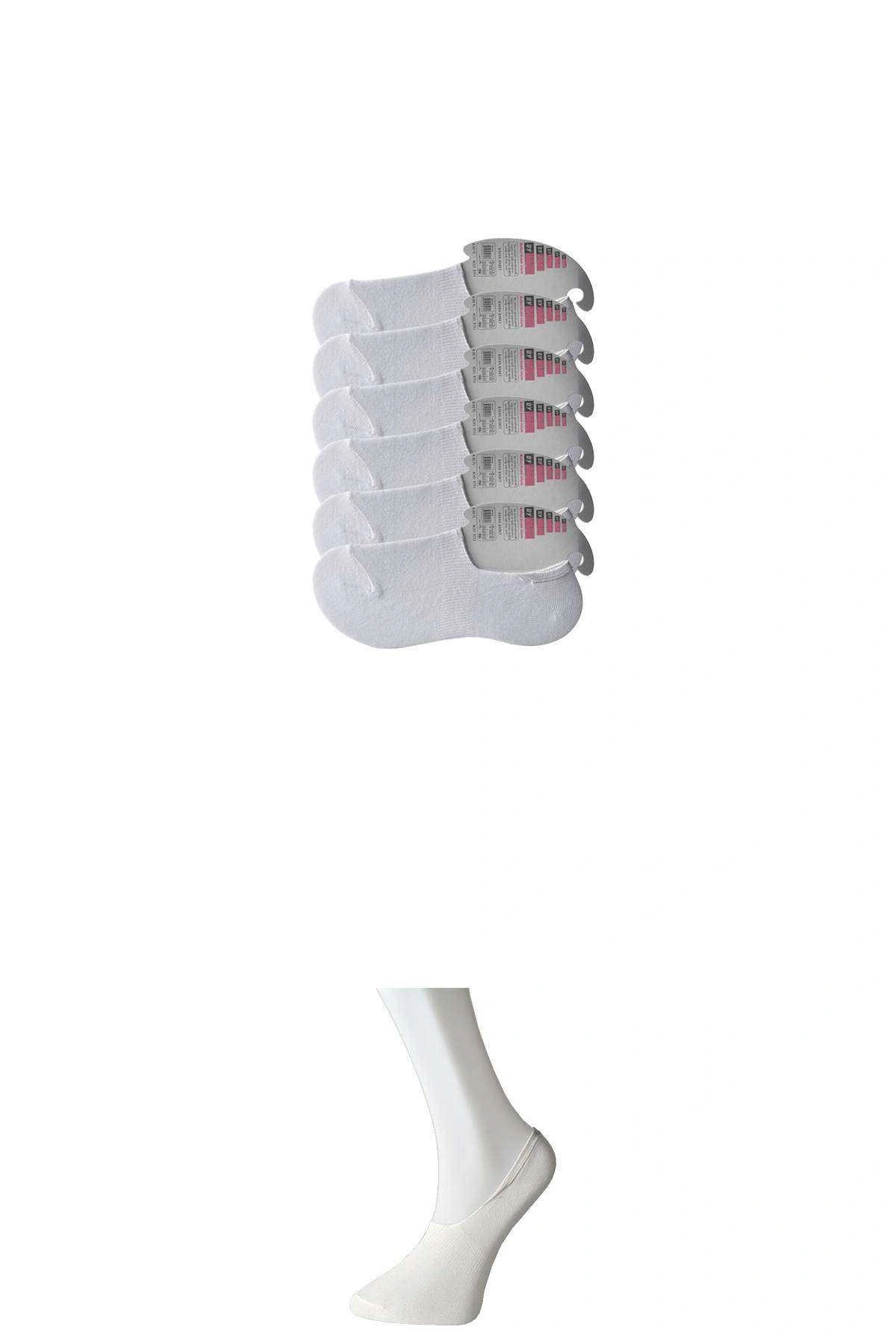 Beyaz Kadın Babet Çorap 6 Çift