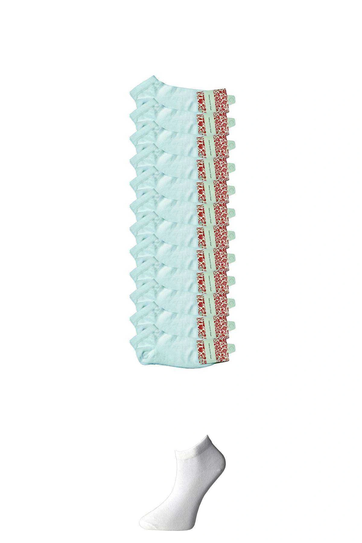 Beyaz Kadın Bilek Çorap 12 Çift