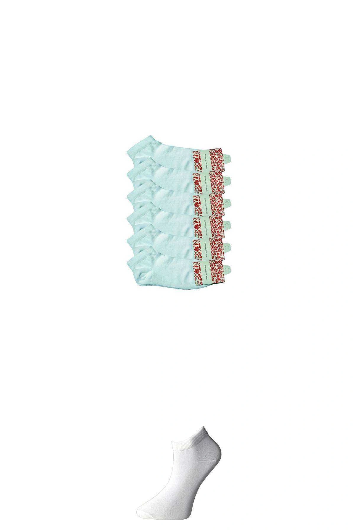 Beyaz Kadın Bilek Çorap 6 Çift
