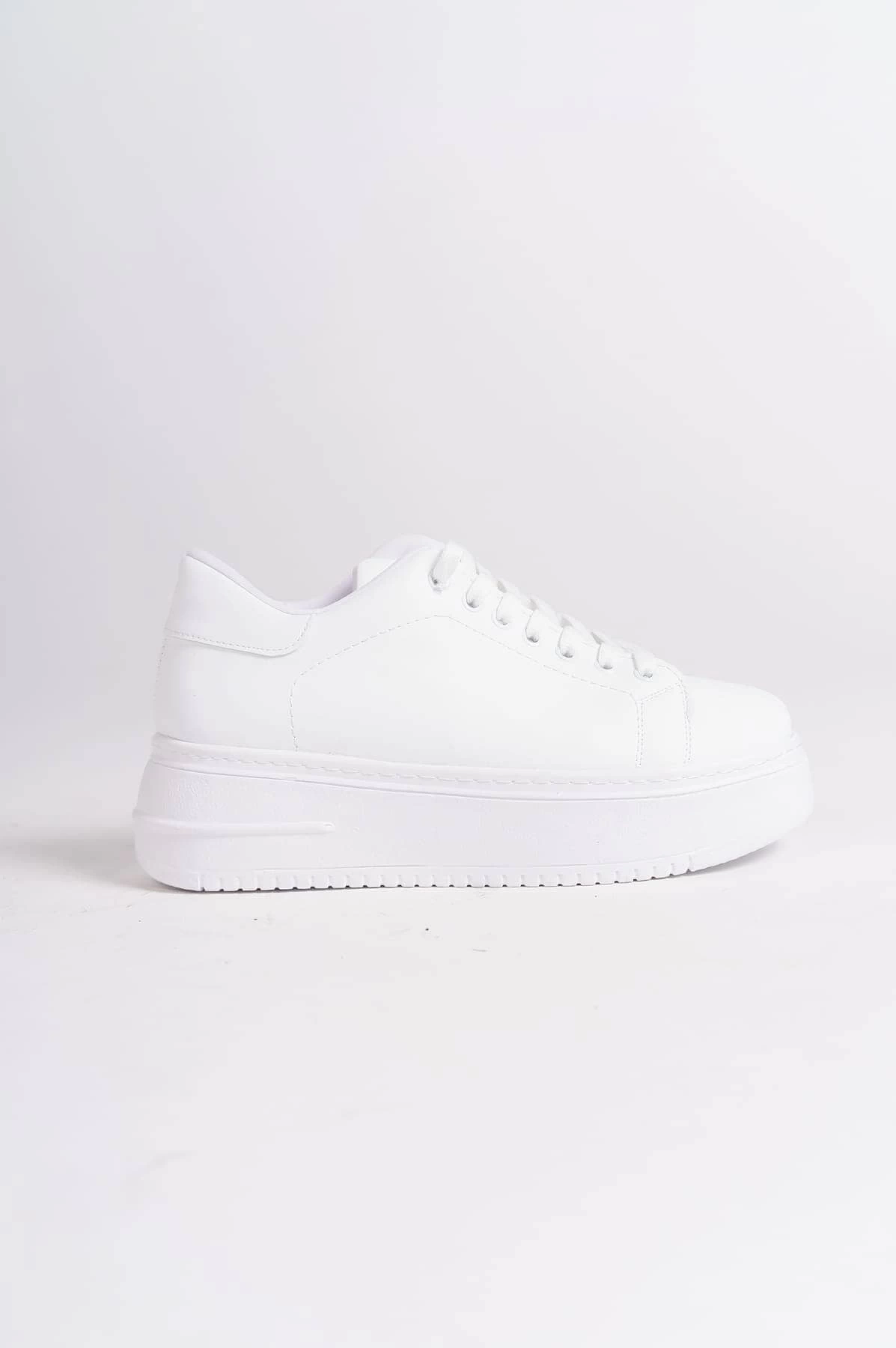 BIANA Bağcıklı Ortopedik Taban Kadın Sneaker Spor Ayakkabı  BT - Beyaz