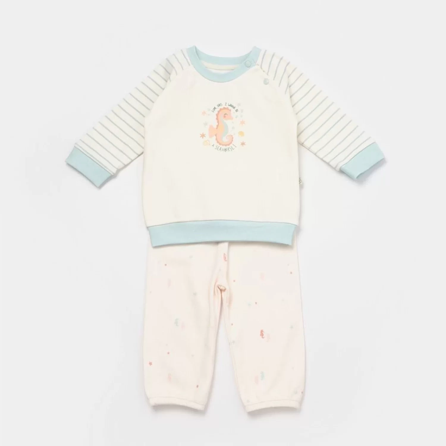 Bibaby Biorganic Save The Seahorse 2li Bebek Takım 59797 Bej-mint