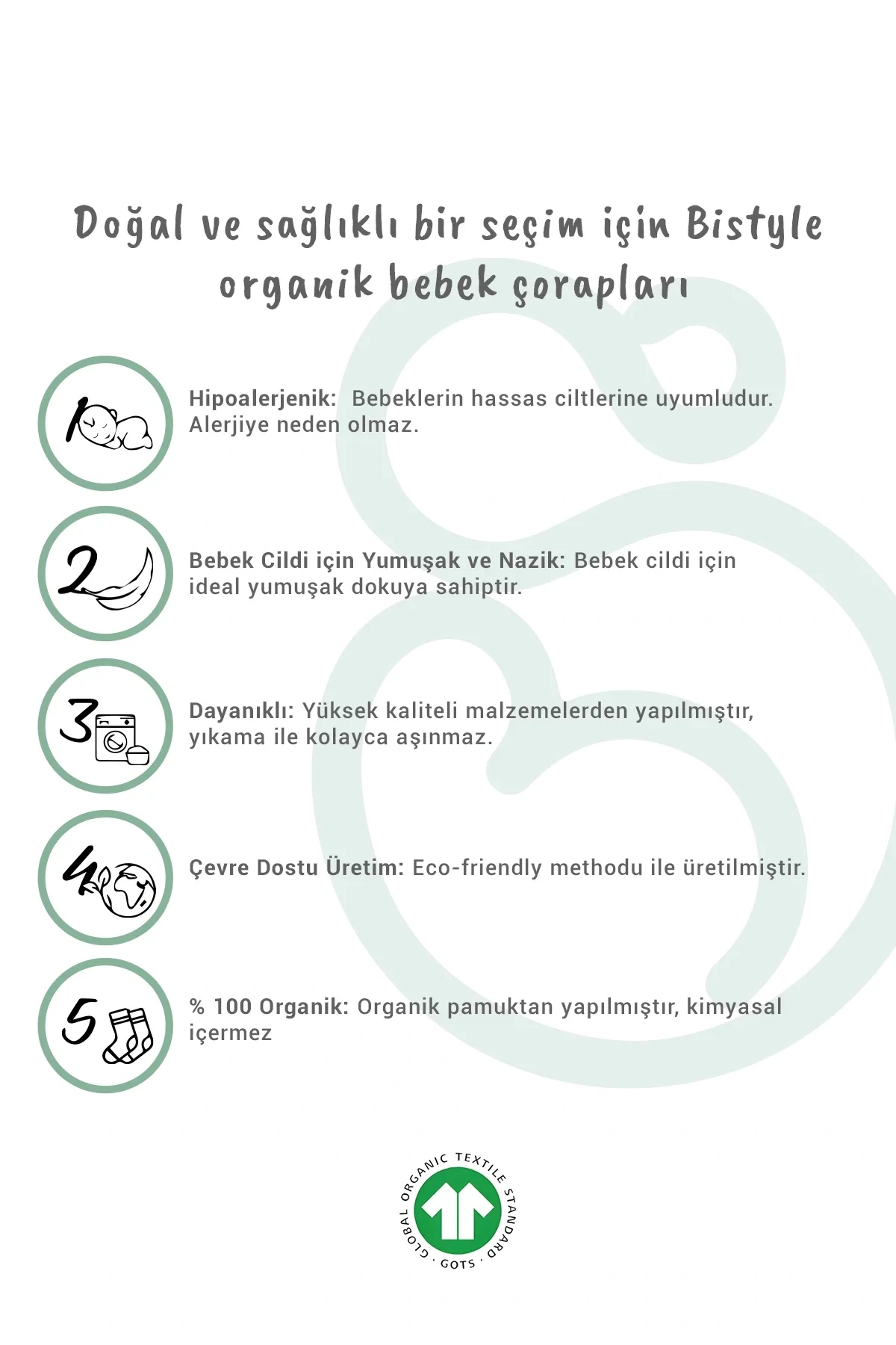 Bistyle 2li Penye Babet Silikonlu Basic Çorap 30104 Beyaz Beyaz