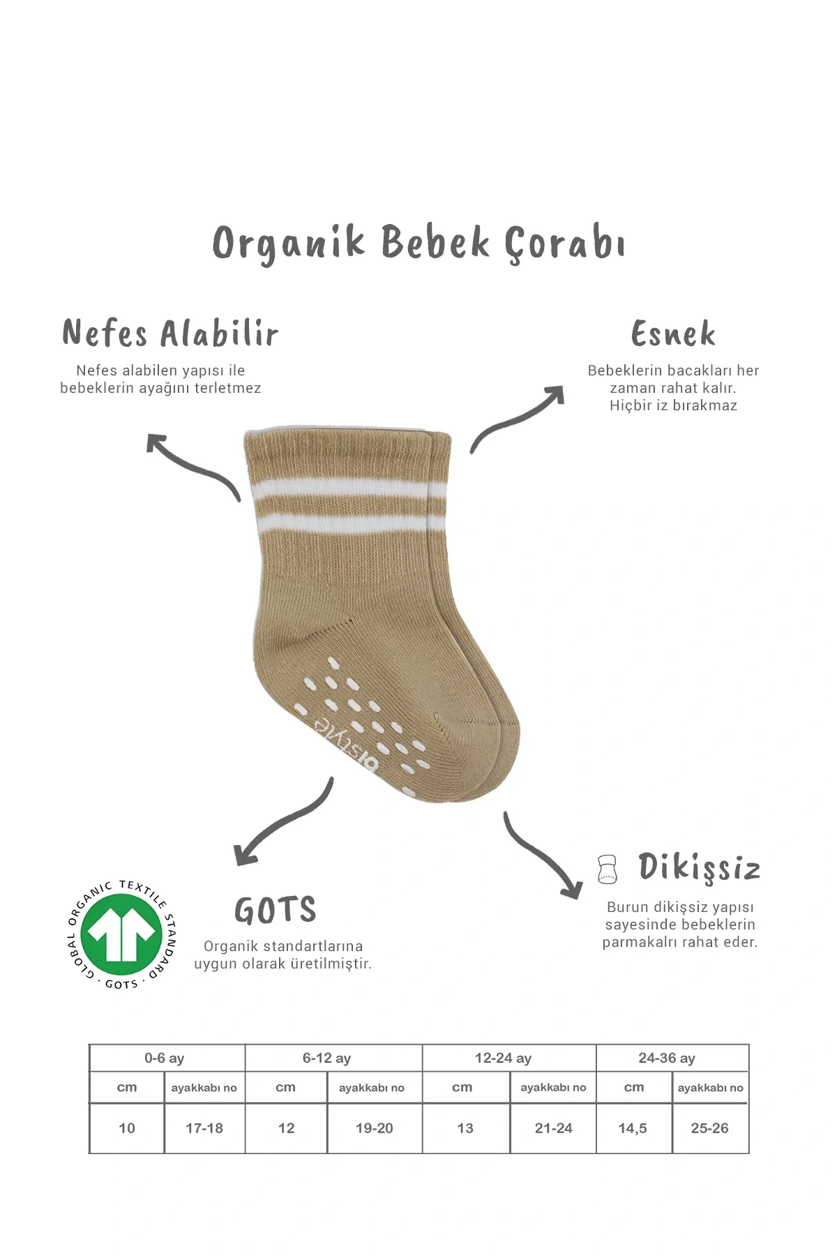 Bistyle 5li Penye Kaymaz Çember Soket Çorap 10122 Bej