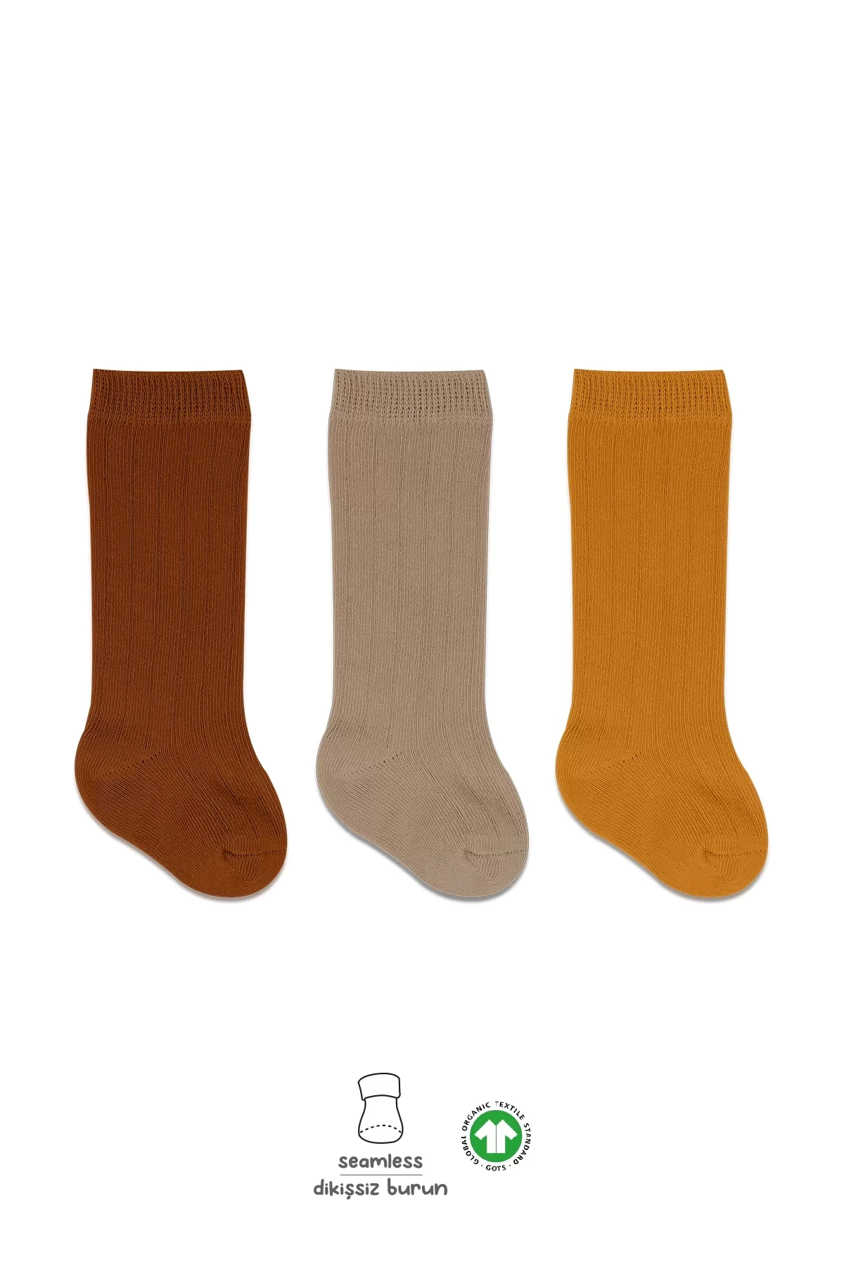 Bistyle Derby Dizaltı Çorap 3lü Bs40101 Hardal Bej Kremit