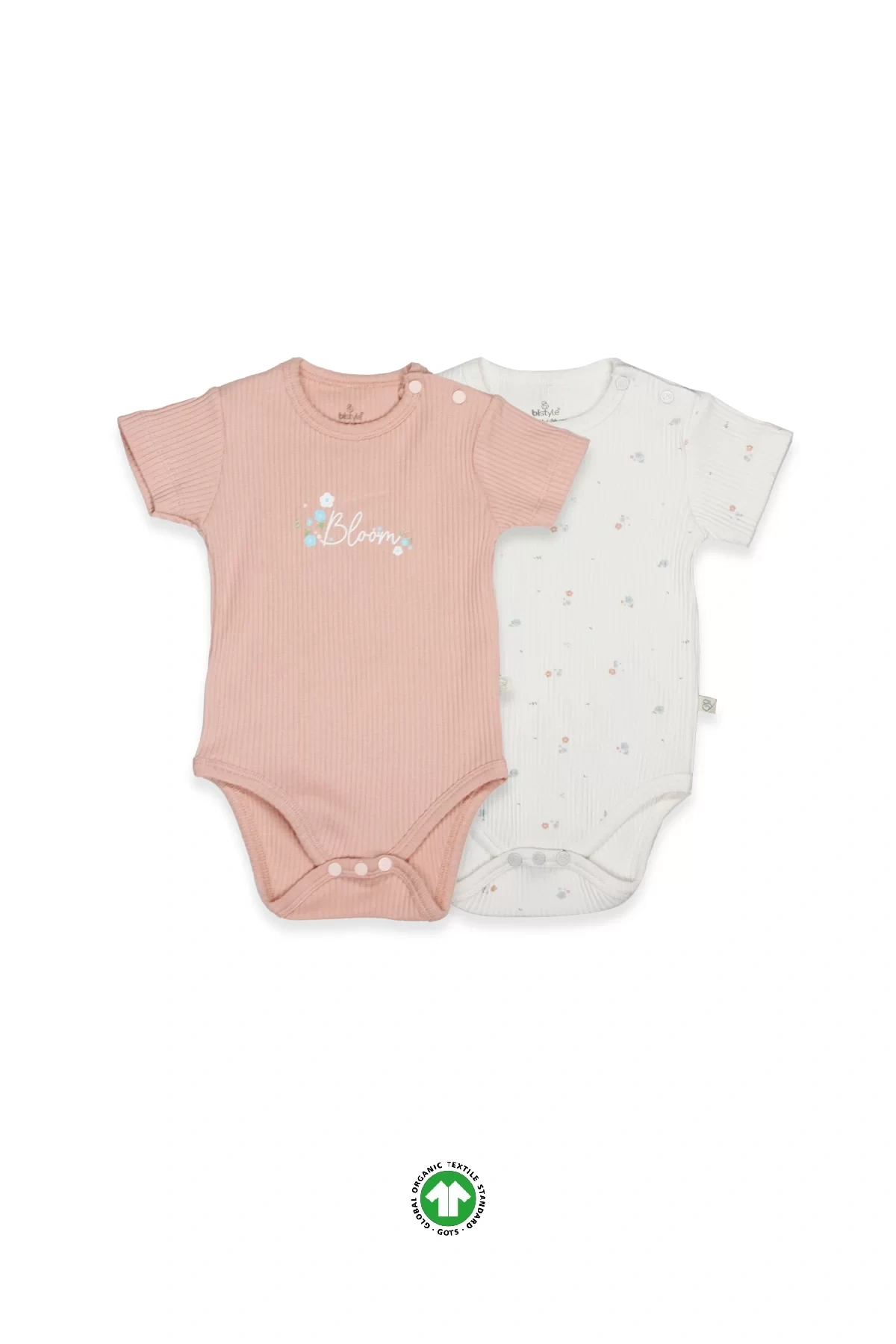 Bistyle Flying Bloom White Yarım Kol 2li Body 17118 Ekru Gül Kurusu