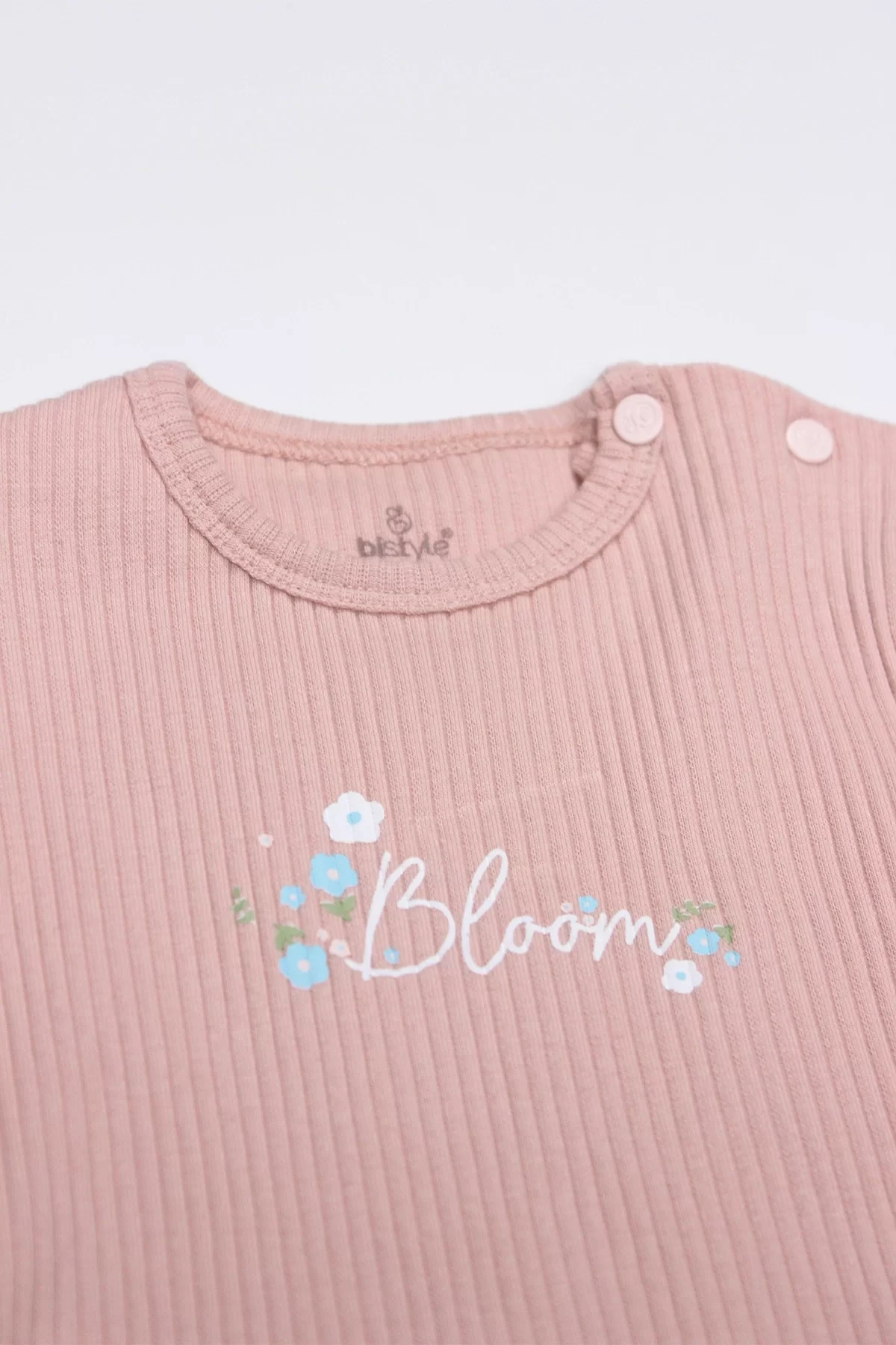 Bistyle Flying Bloom White Yarım Kol 2li Body 17118 Ekru Gül Kurusu