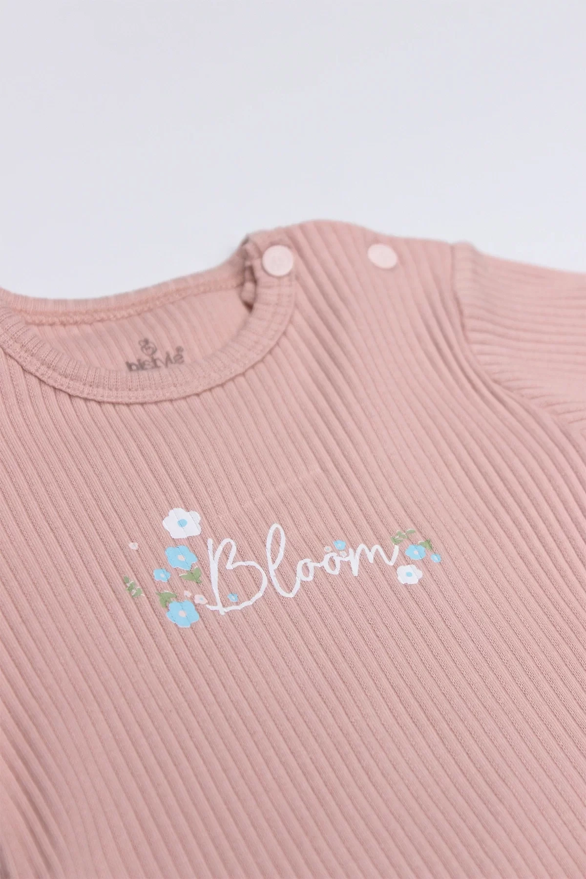 Bistyle Flying Bloom White Yarım Kol 2li Body 17118 Ekru Gül Kurusu