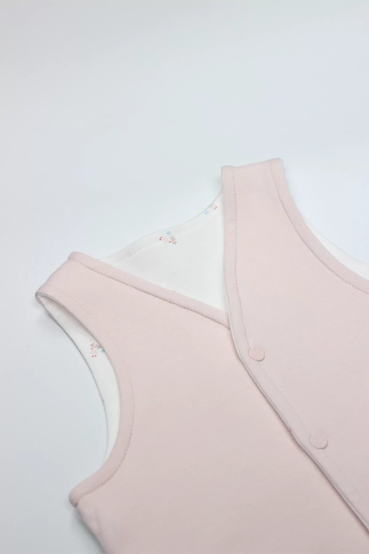 Bistyle Grow İn Love Çift Taraflı Bebe Yelek 18102 Pembe Ekru