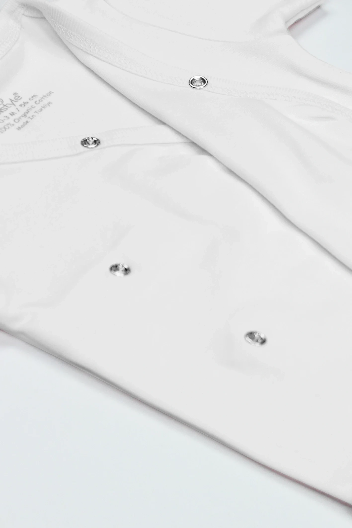 Bistyle Organik Natural Basic Style Kruvaze Uzun Kol Body Bs17102 Beyaz