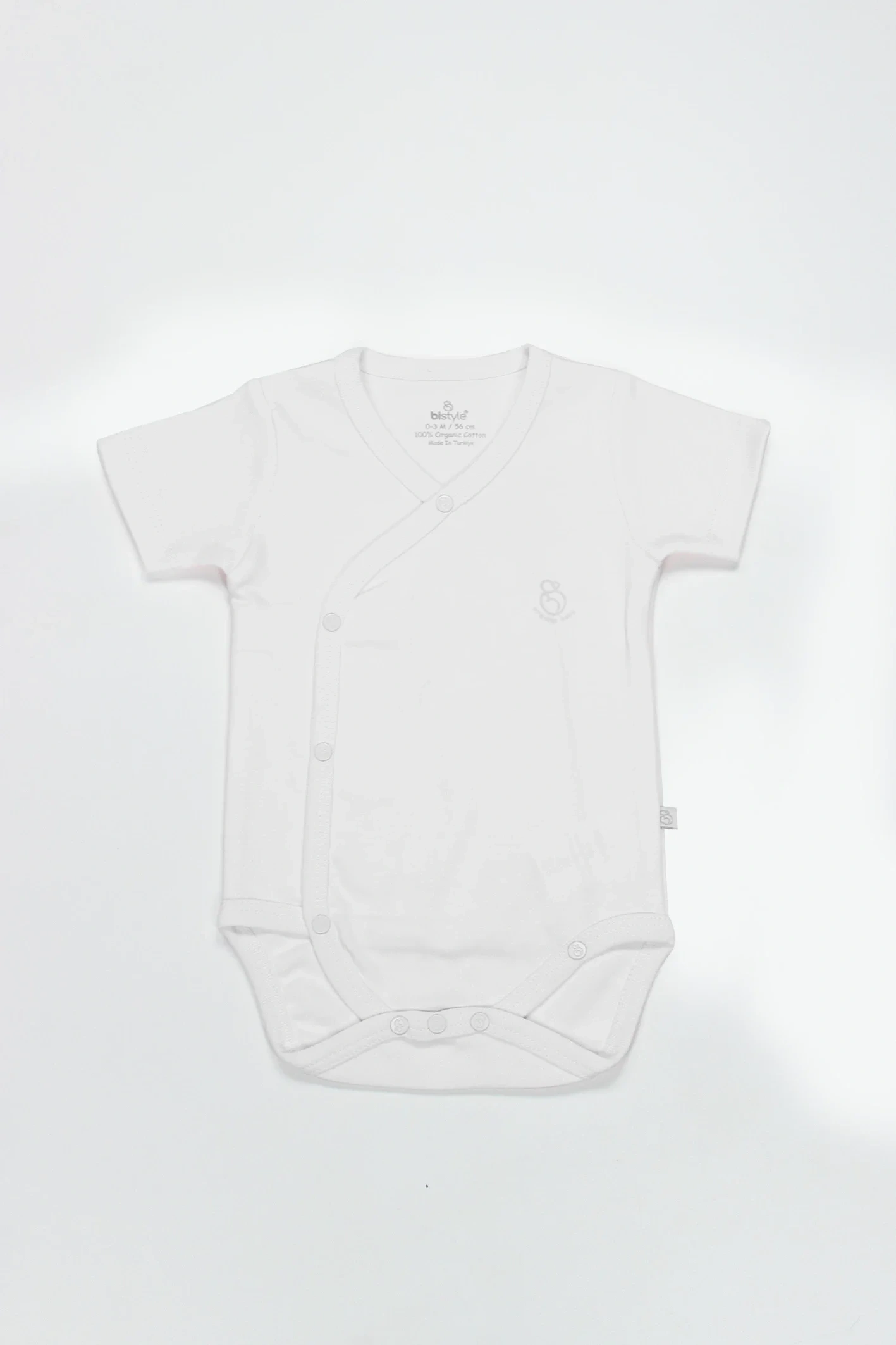 Bistyle Organik Natural Basic Style Kruvaze Yarım Kol Body Bs17101 Beyaz
