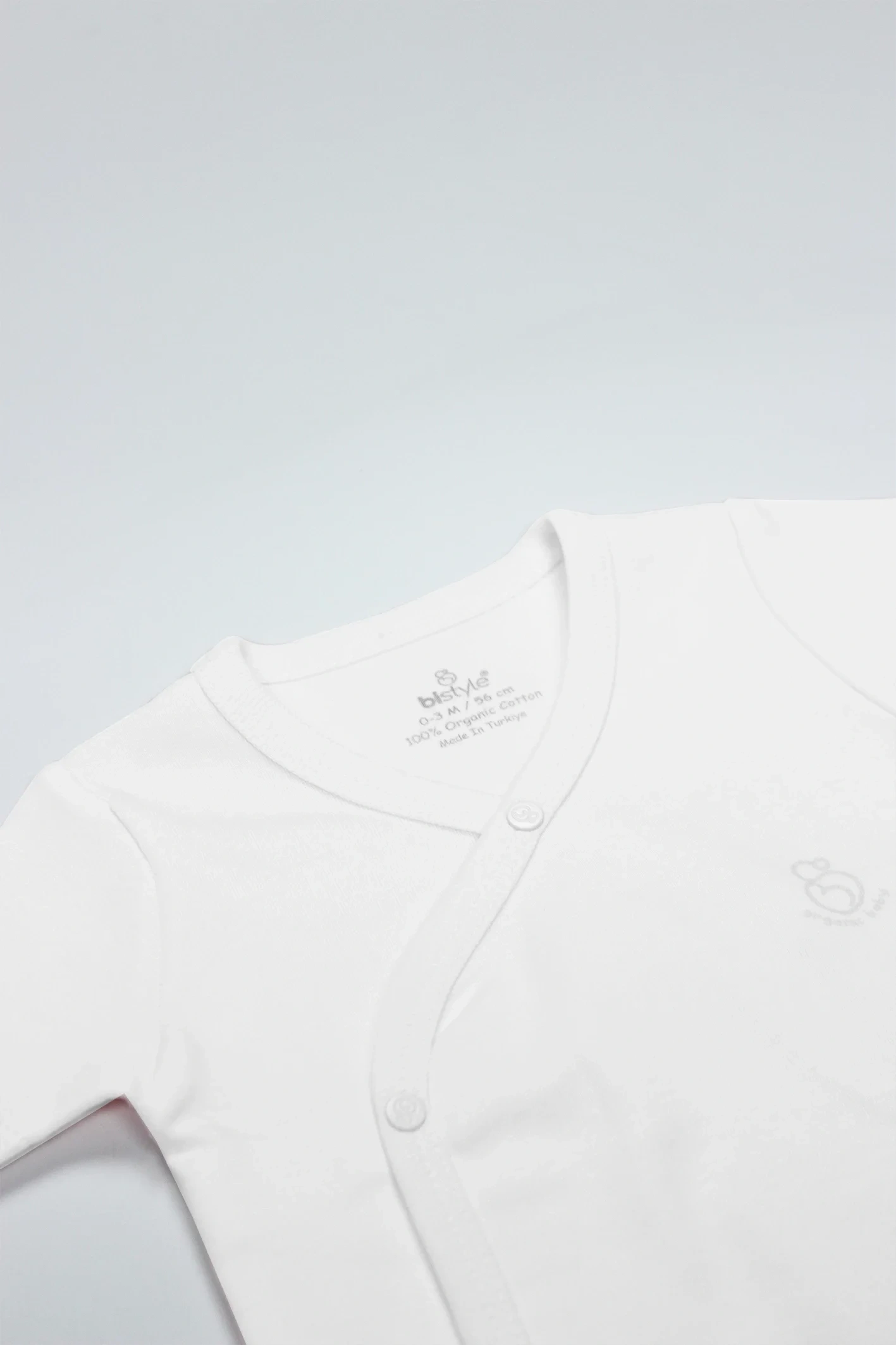 Bistyle Organik Natural Basic Style Kruvaze Yarım Kol Body Bs17101 Beyaz