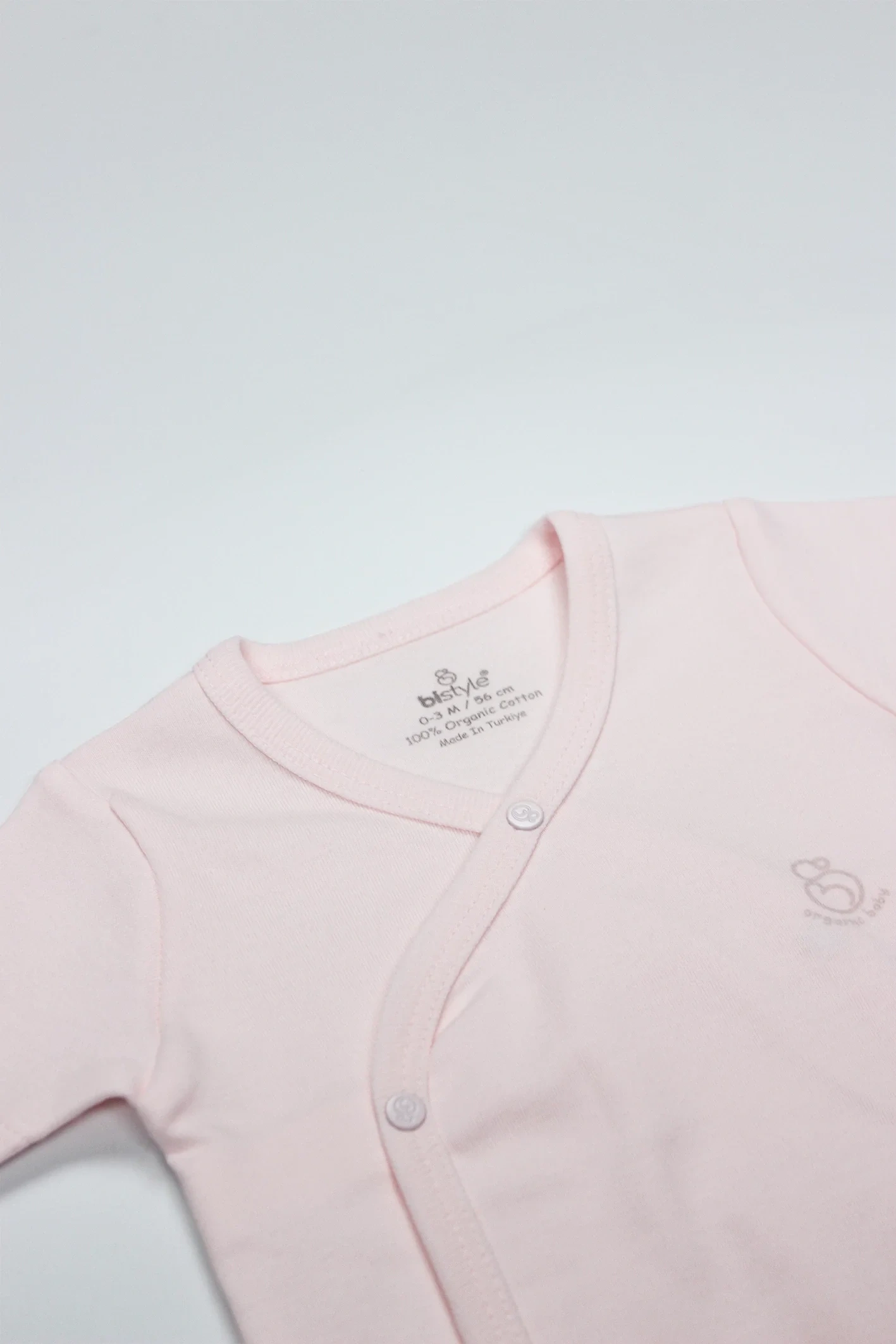Bistyle Organik Natural Basic Style Kruvaze Yarım Kol Body Bs17101 Pembe