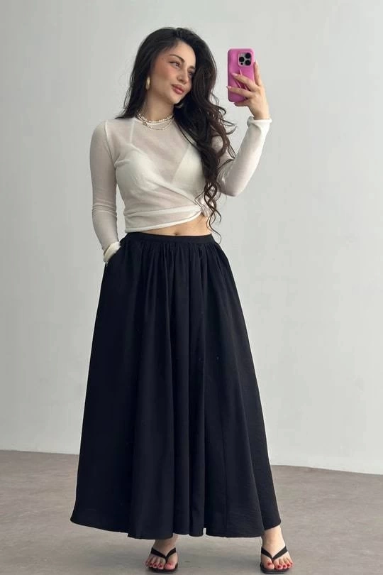 Cepli keten etek siyah kz24