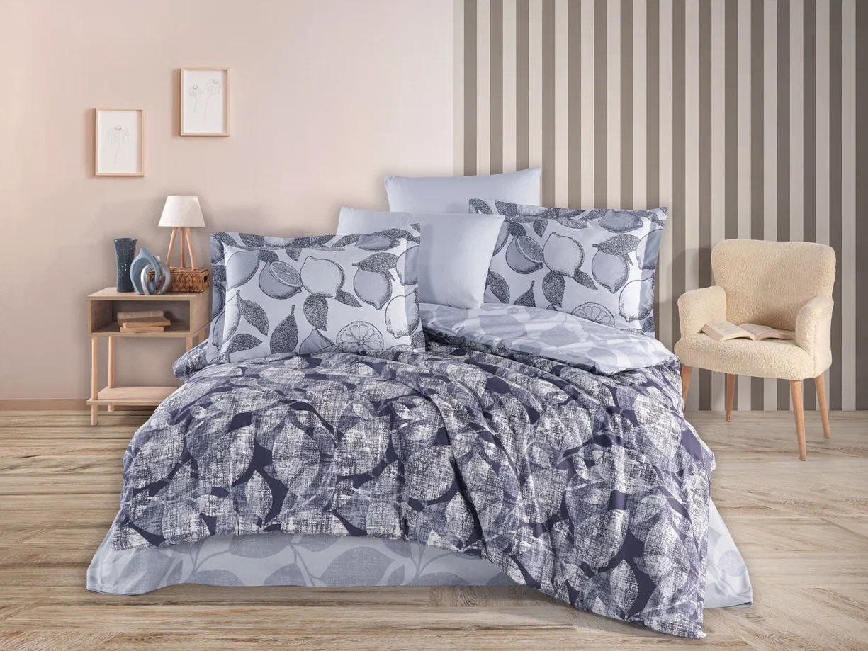 Çift Kişilik Poplin Nev Calisse Lacivert