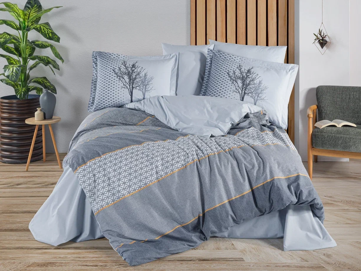 Çift Kişilik Poplin Nev Tanya İndigo