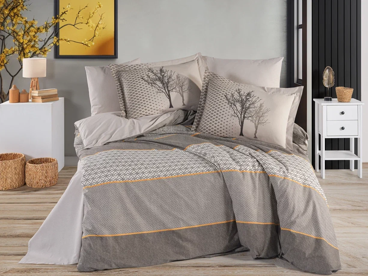 Çift Kişilik Poplin Nev Tanya Kahve