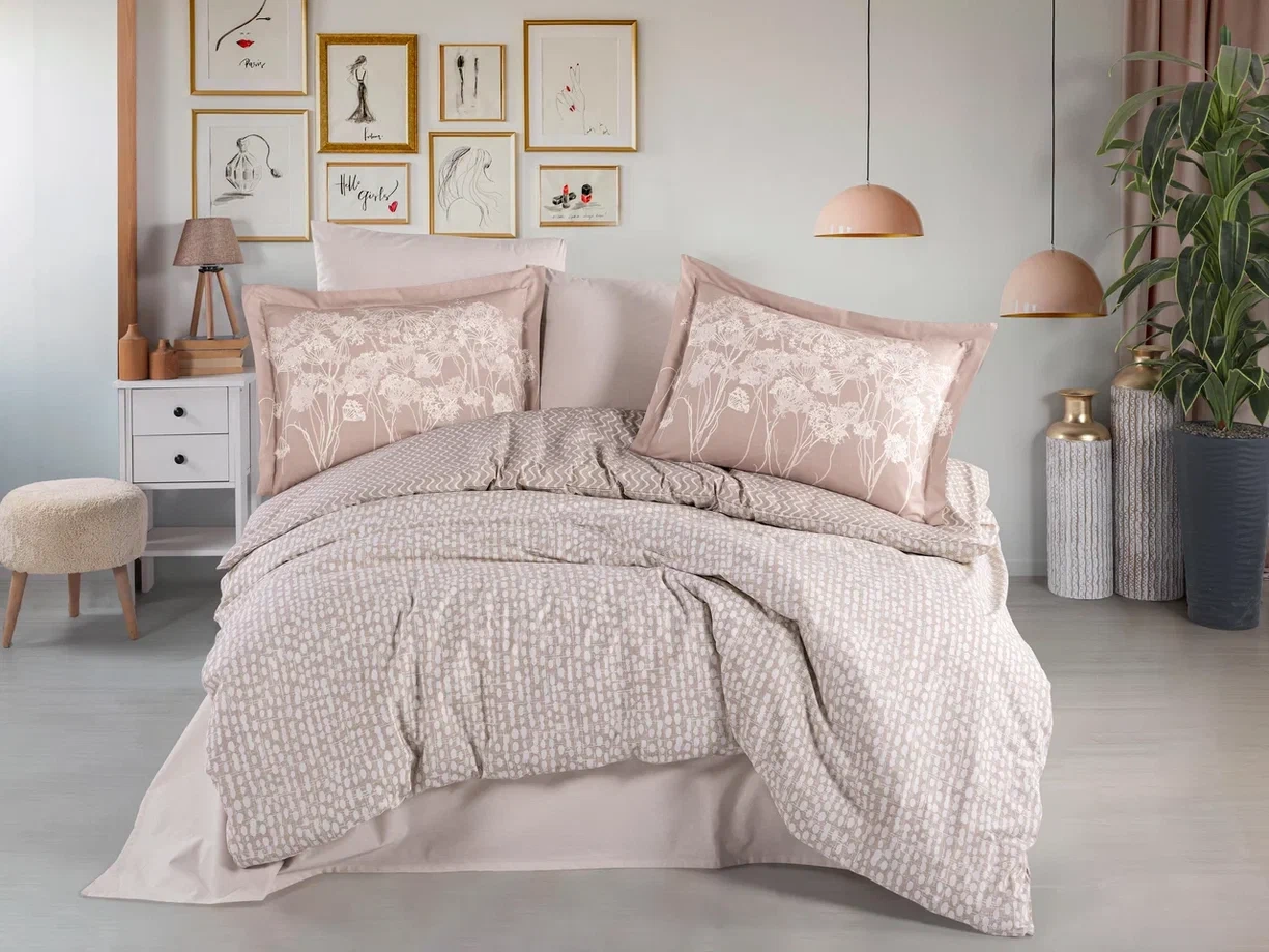 Çift Kişilik Poplin Nev Velura Latte