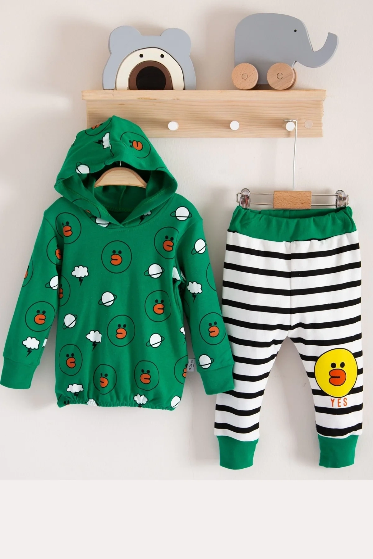 Civciv Desenli 2li % 100 Pamuk Erkek Bebek Takımı