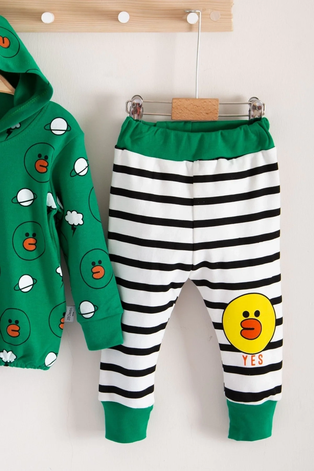 Civciv Desenli 2li % 100 Pamuk Erkek Bebek Takımı