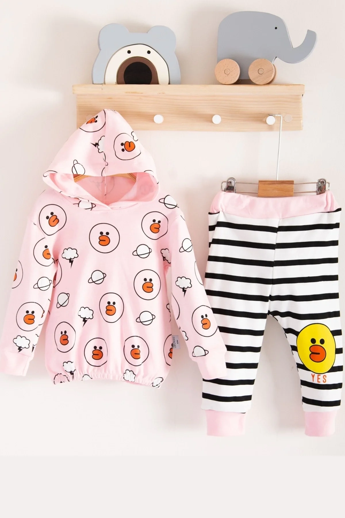 Civciv Desenli 2li % 100 Pamuk Kız Bebek Takımı