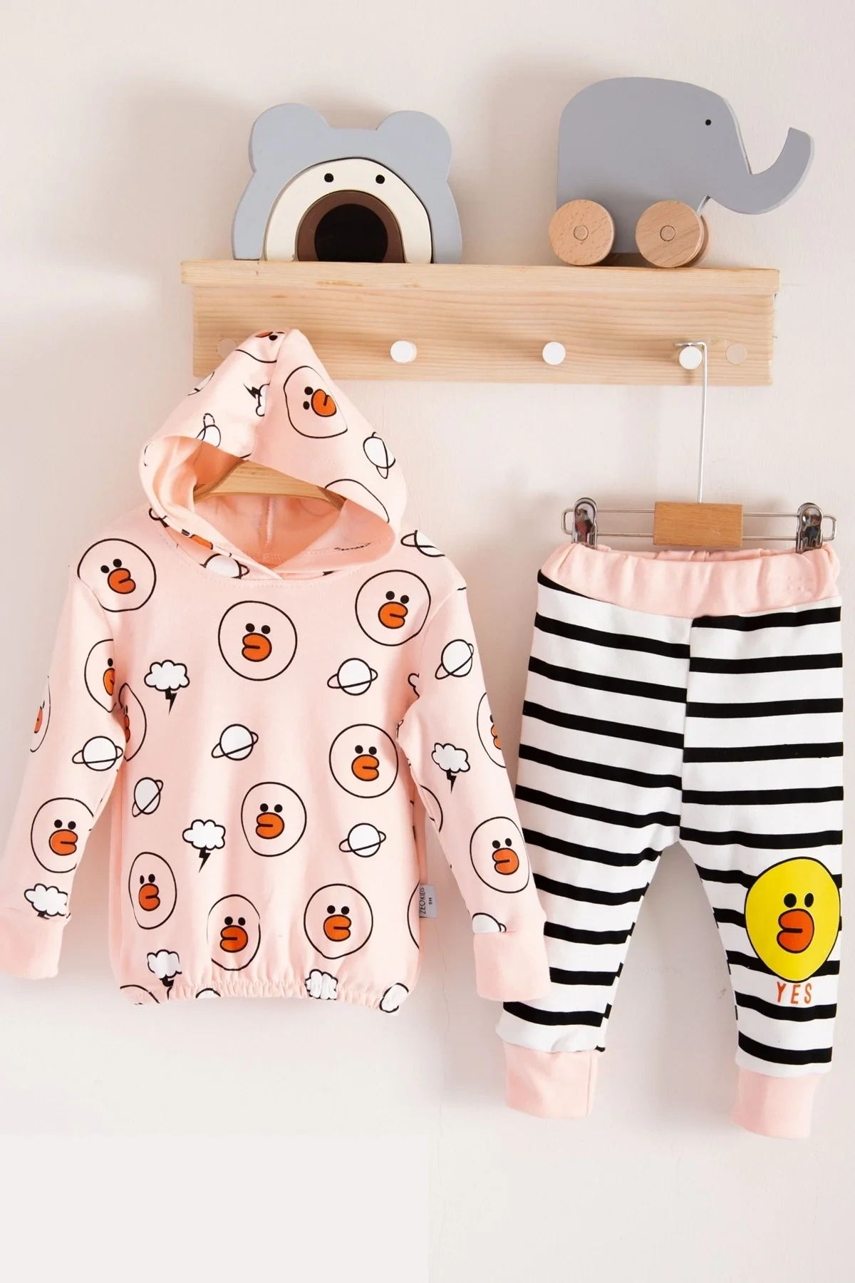 Civciv Desenli 2li % 100 Pamuk Kız Bebek Takımı