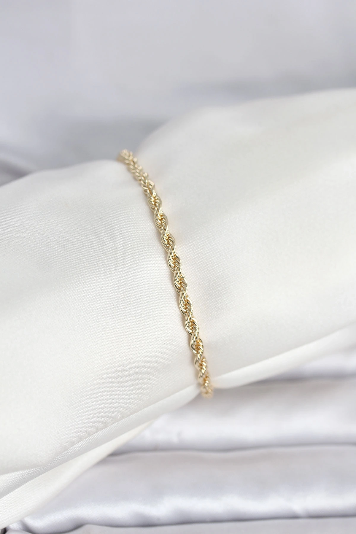 CM 14K Gold Renk Burgu Model Kadın Bileklik