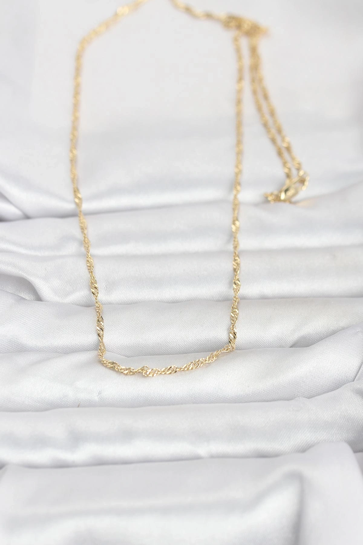 CM 14K Gold Renk Burgu Zincirli 60 cm Kadın Kolye