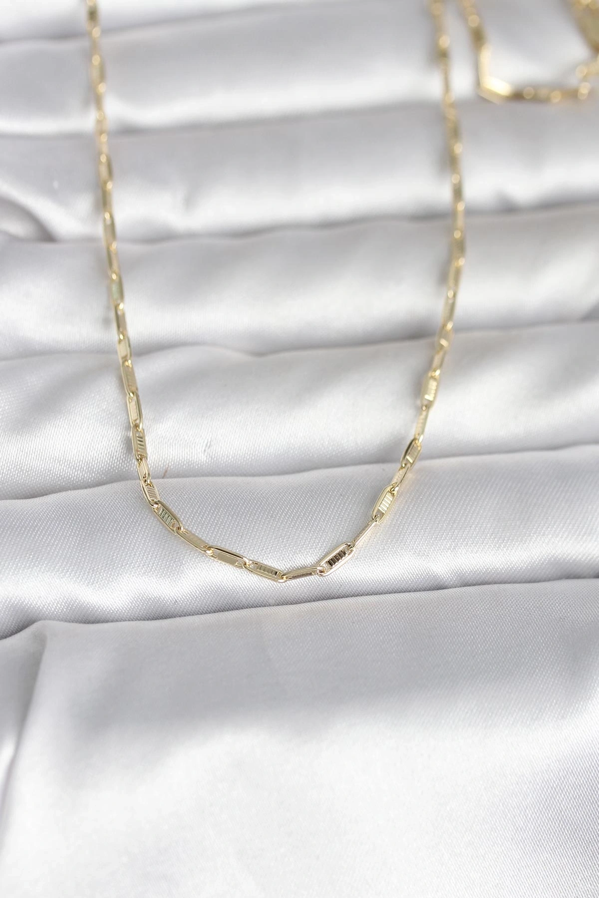 CM 14K Gold Renk İnce Ataç Zincir Model 60 cm Kadın Kolye