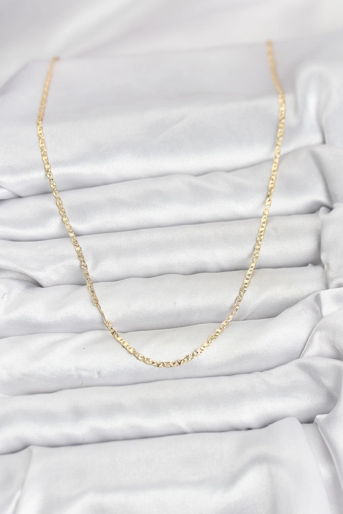 CM 14K Gold Renk Pirinç Lazer Model 60 cm Kadın Kolye