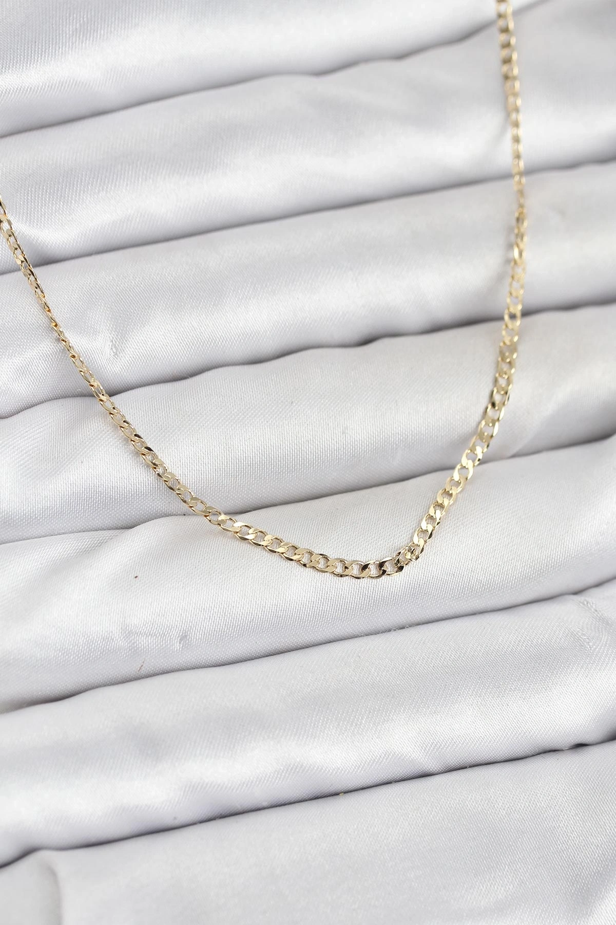 CM 14K Gold Renk Pirinç Zincir Model Kadın Kolye