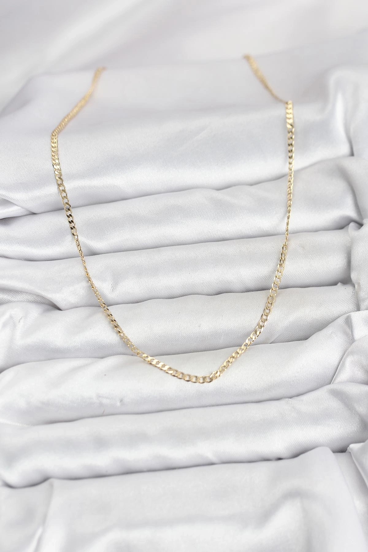 CM 14K Gold Renk Pirinç Zincir Model Kadın Kolye