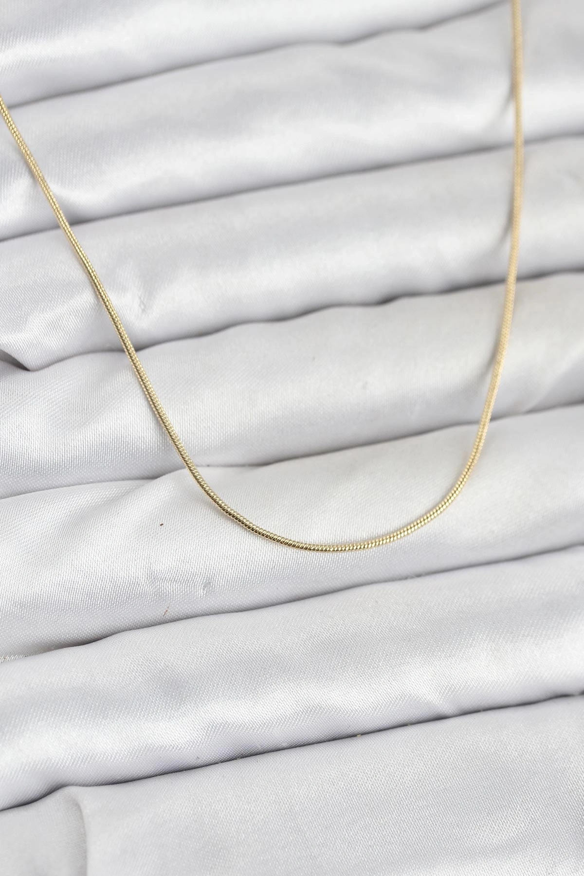 CM 14K Gold Renk Yılan Zincir Model Kadın Kolye