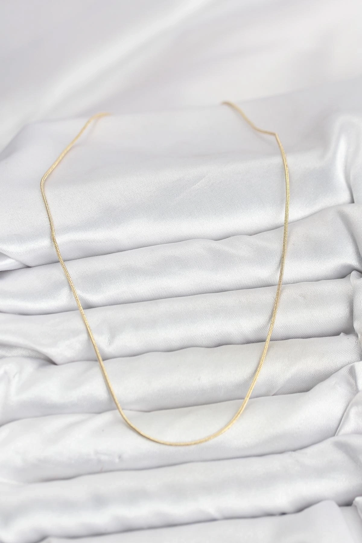 CM 14K Gold Renk Yılan Zincir Model Kadın Kolye