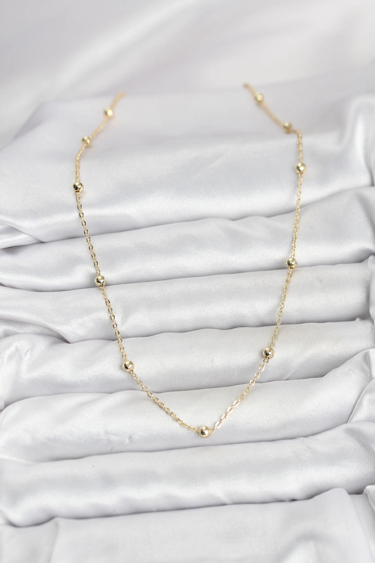 CM Gold Renk Top Zincirli Kadın Kolye