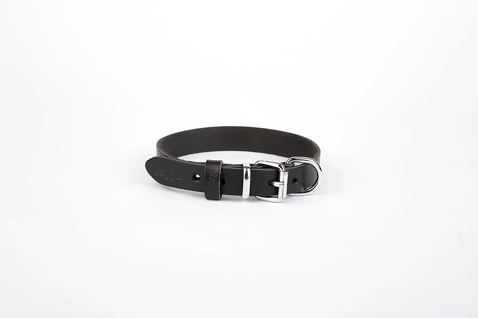 Deri El Yapımı Köpek Boyun Tasması 1,5x20-26 cm Siyah