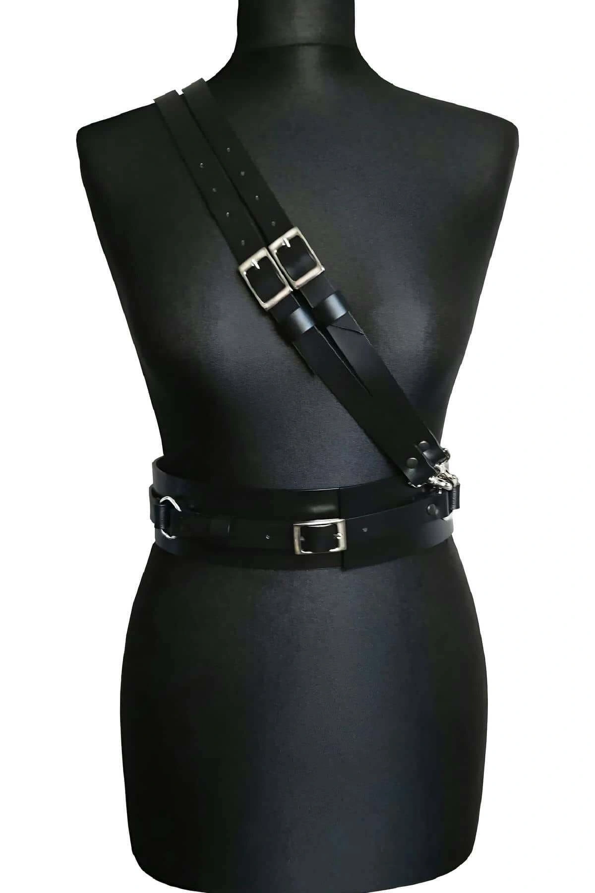 Deri Omuzdan Bağlamalı Bel Kemer  Harness  - Brf915