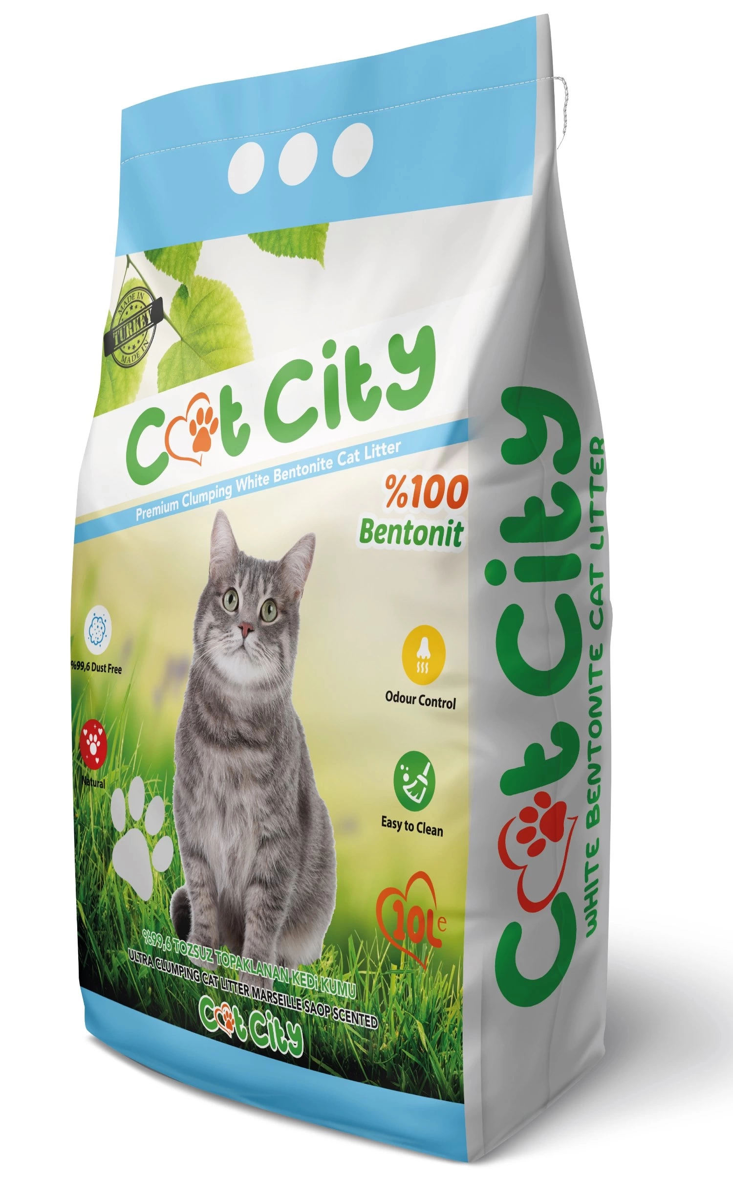 Doğal Topaklanan Kedi Kumu 10 Lt Marsilya Sabunlu