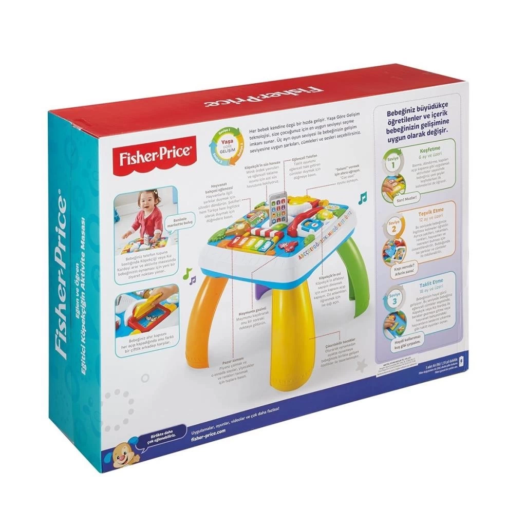 DRH44 Fisher-Price® Yaşa Göre Gelişim Eğitici Köpekçiğin Aktivite Masası Türkçe ve İngilizce