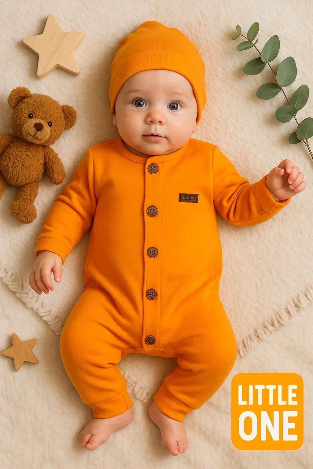 Düğmeli Önden Açık İnterlok Tulum