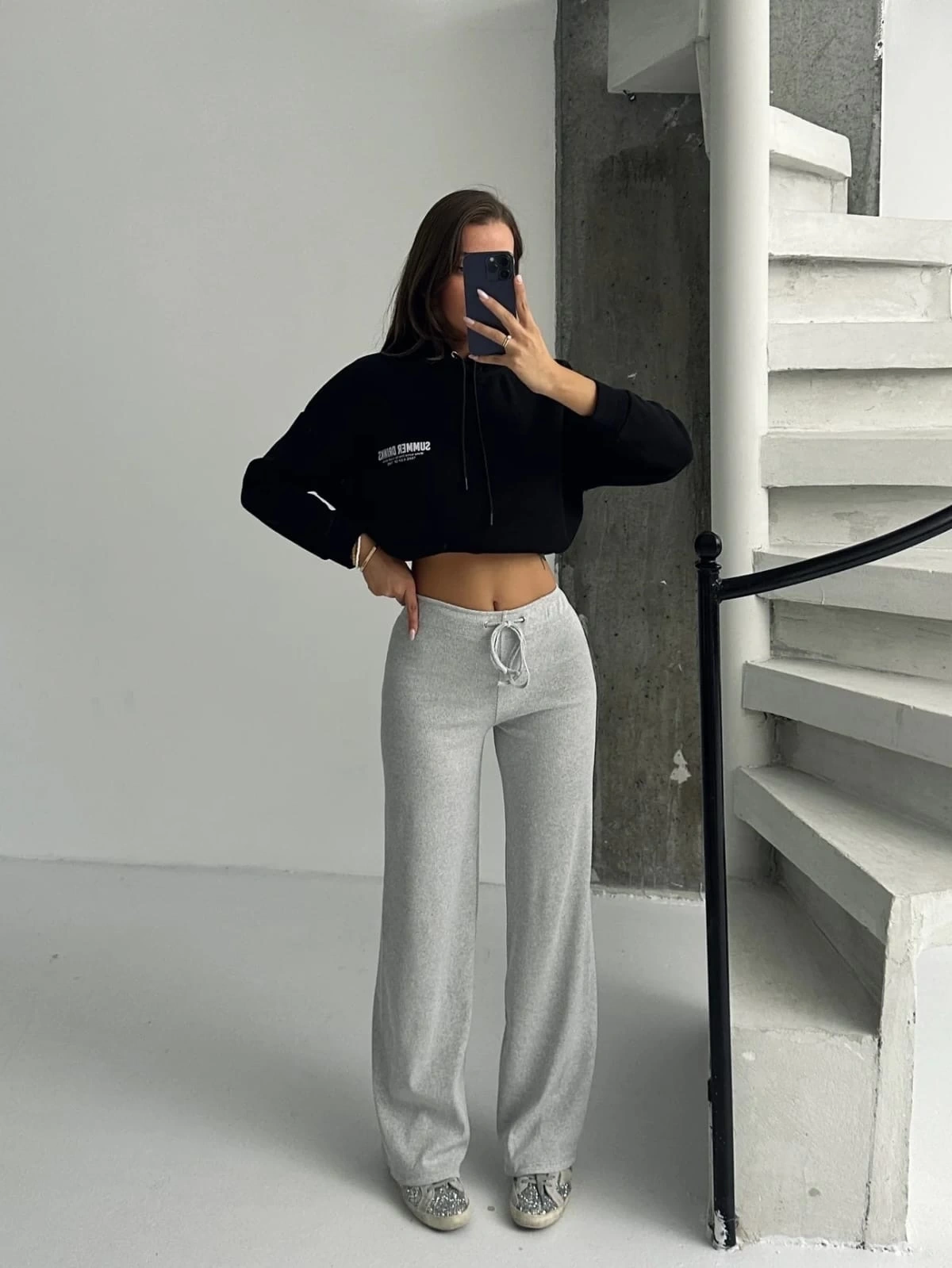 Fit comfort gri salaş pantolon A6011