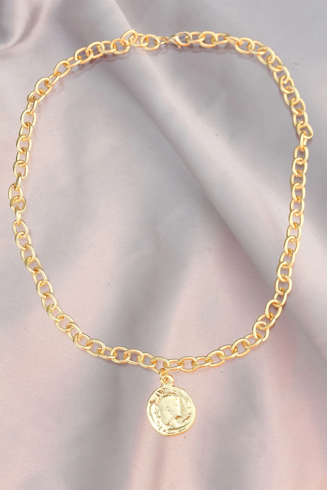 Gold Metal Zincirli Kadın Kolye