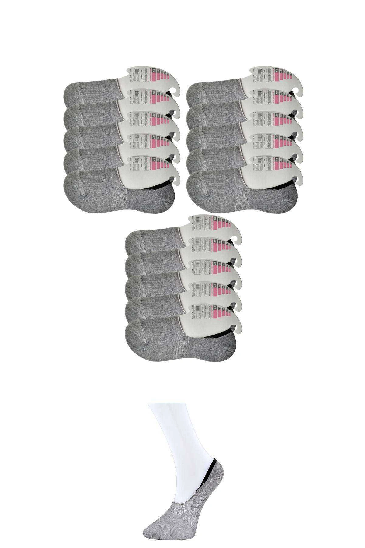 Gri Kadın Babet Çorap 15 Çift