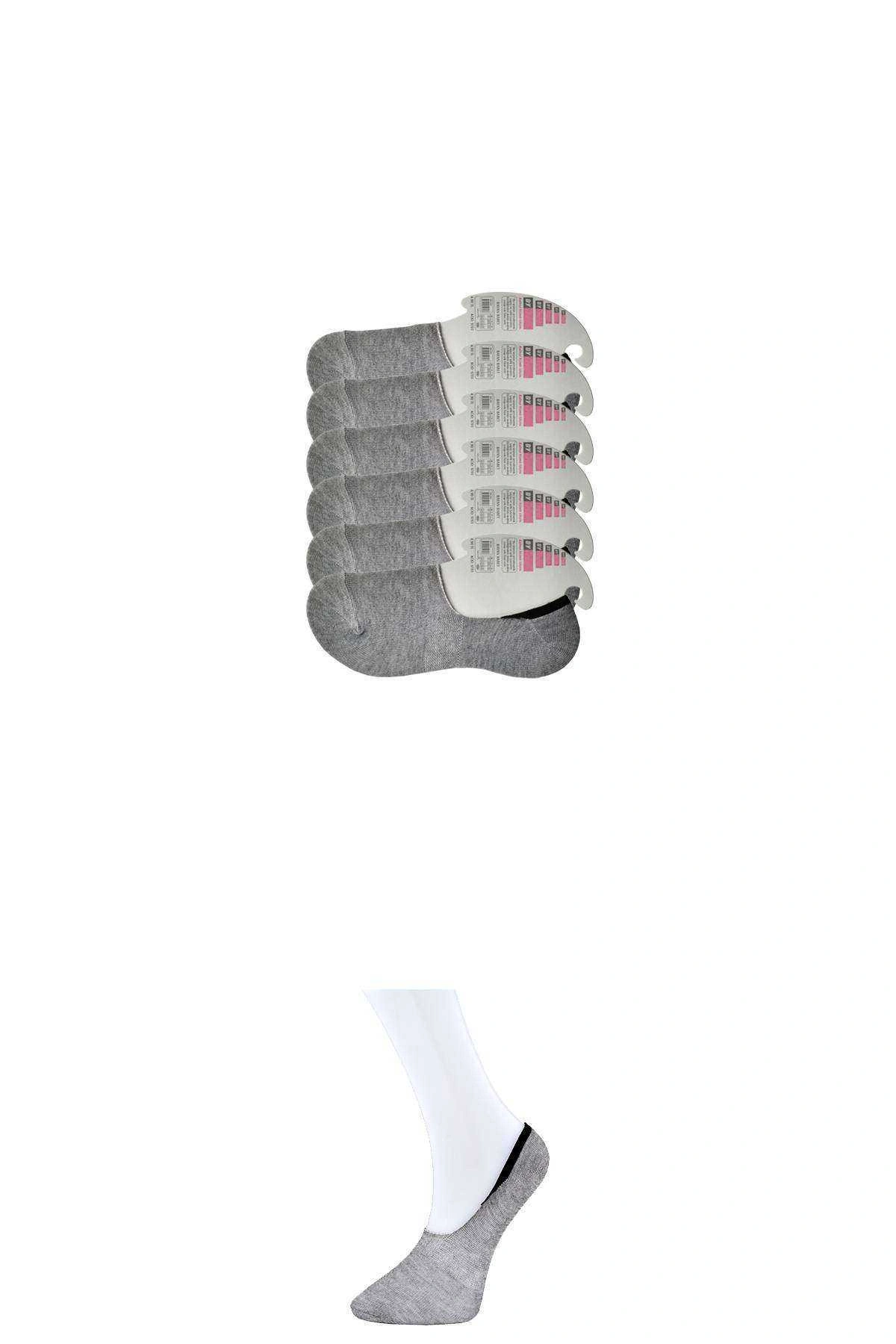 Gri Kadın Babet Çorap 6 Çift