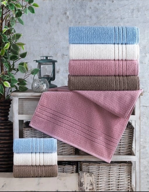 Jakarlı 4lü 90x150 Banyo Havlusu Carry
