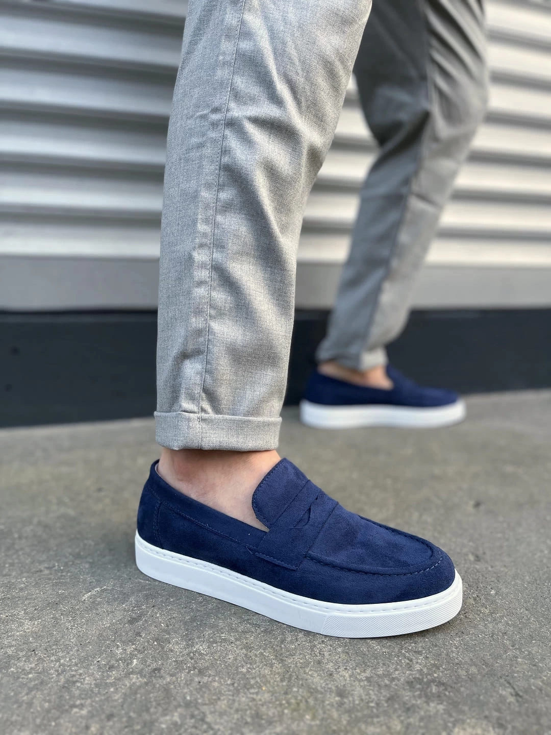 JY180 Estilo X Bağcıksız Süet Erkek Günlük Spor Klasik Ayakkabı SBT - Lacivert