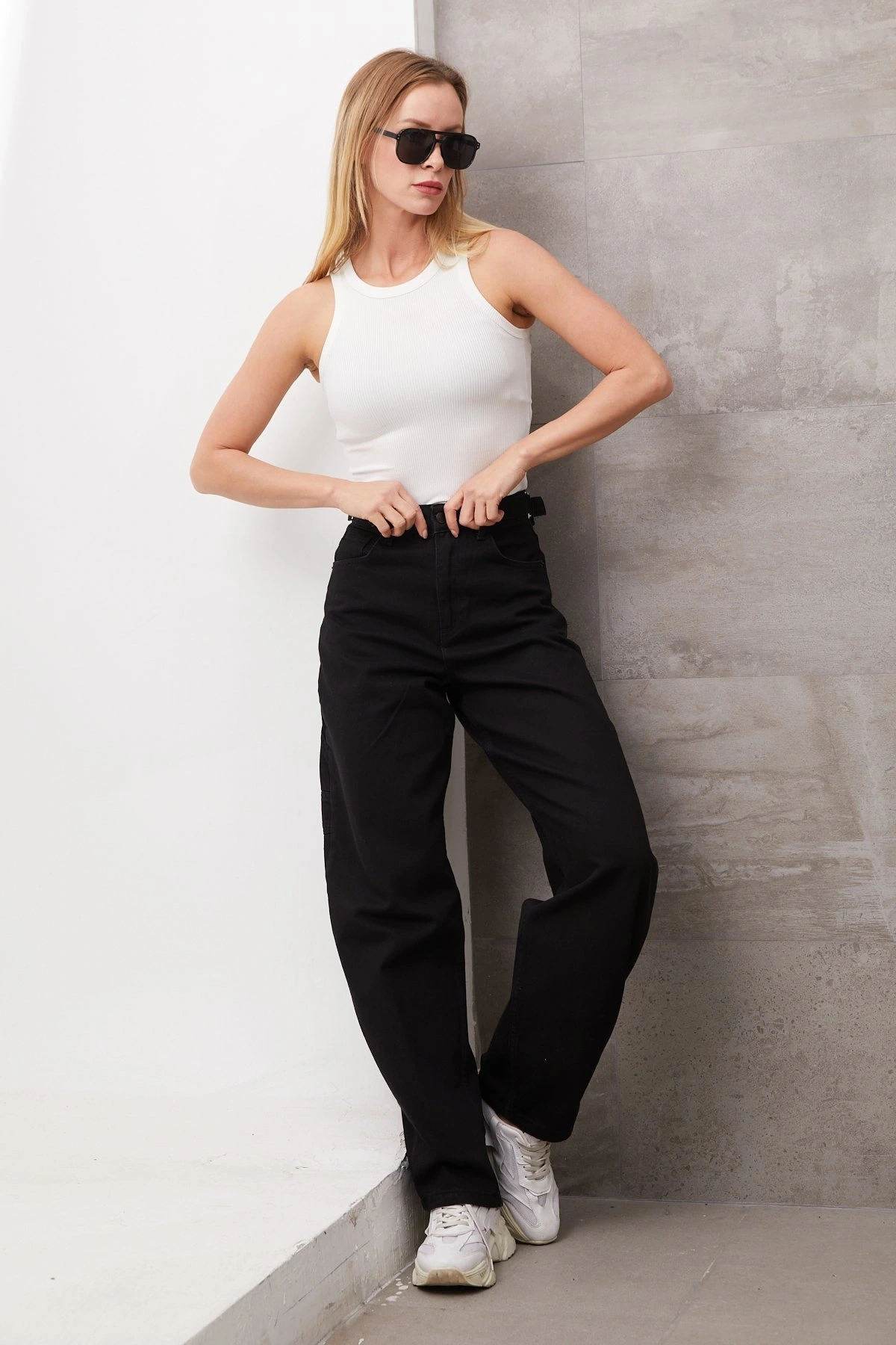 Kadın Bol Paça Kot Pantolon