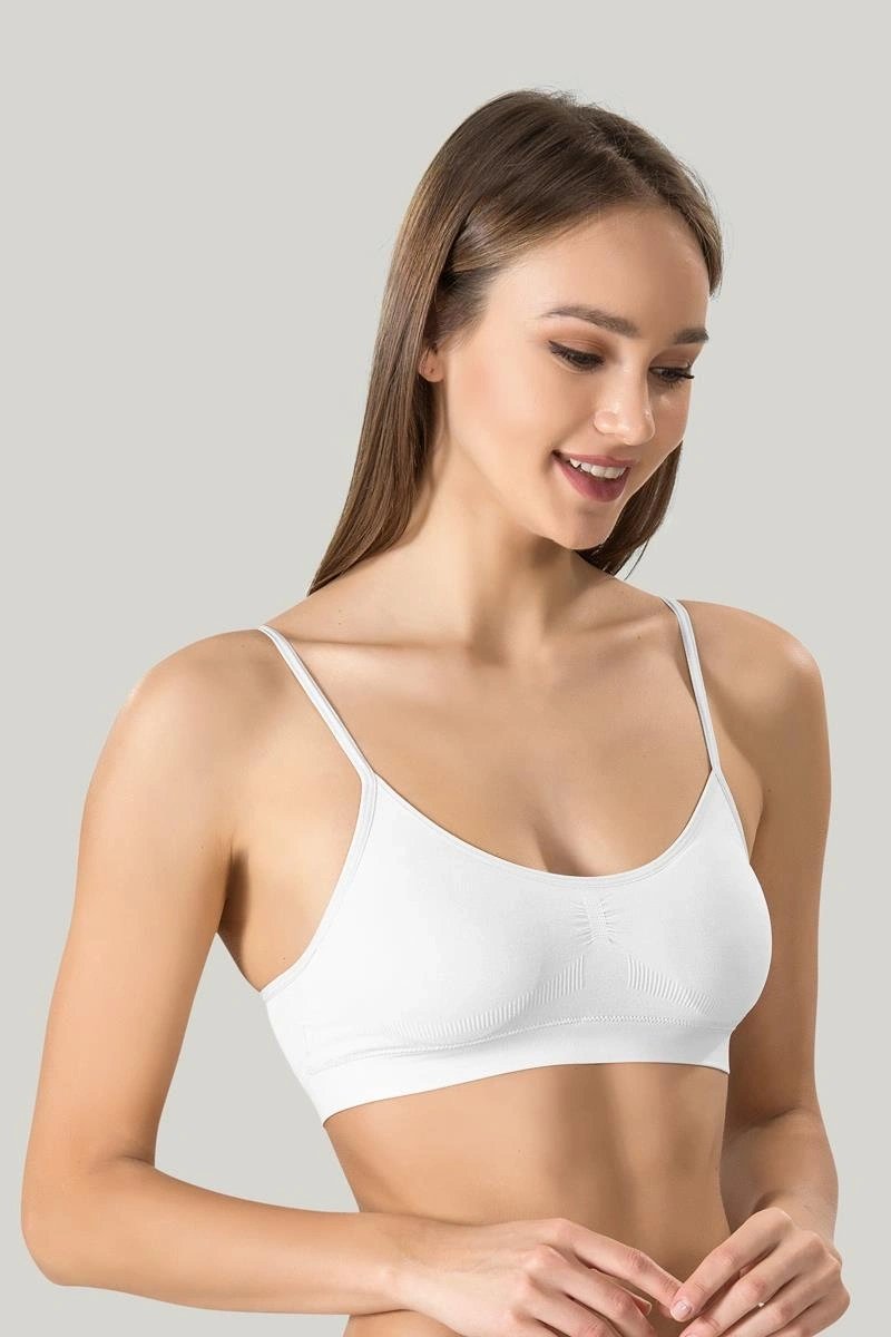 Kadın Ince Askılı Pedli Büstiyer Yarım Atlet Sütyen 3lü Set
