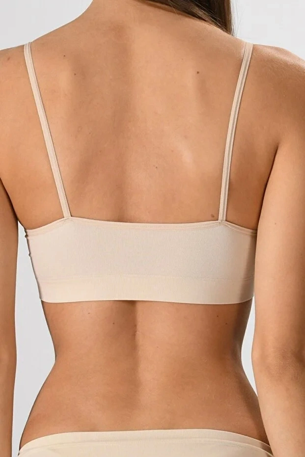 Kadın Ince Askılı Pedli Büstiyer Yarım Atlet Sütyen 3lü Set.